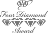 The image shows a logo that reads "AAA Four Diamond Award" with four diamond graphics arranged in a row underneath the text.