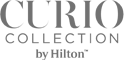This image displays the logo for "Curio Collection by Hilton."